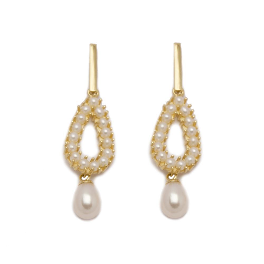 Brinco Gota P�rola em Ouro 18 Kilates - 20851
